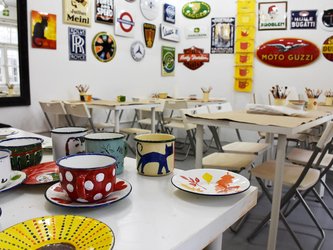 un atelier d'émail bien équipé